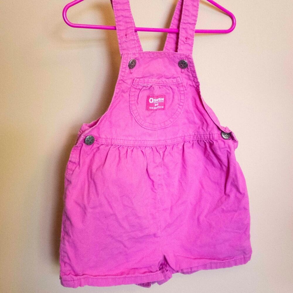 OshKosh Pink Bubble Overalls | Vintage Toddler Romper 2T